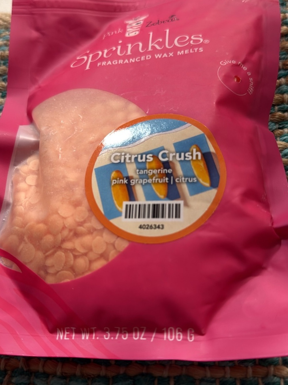 Pink Zebra Citrus Crush Sprinkles Wax Melts - Pink
